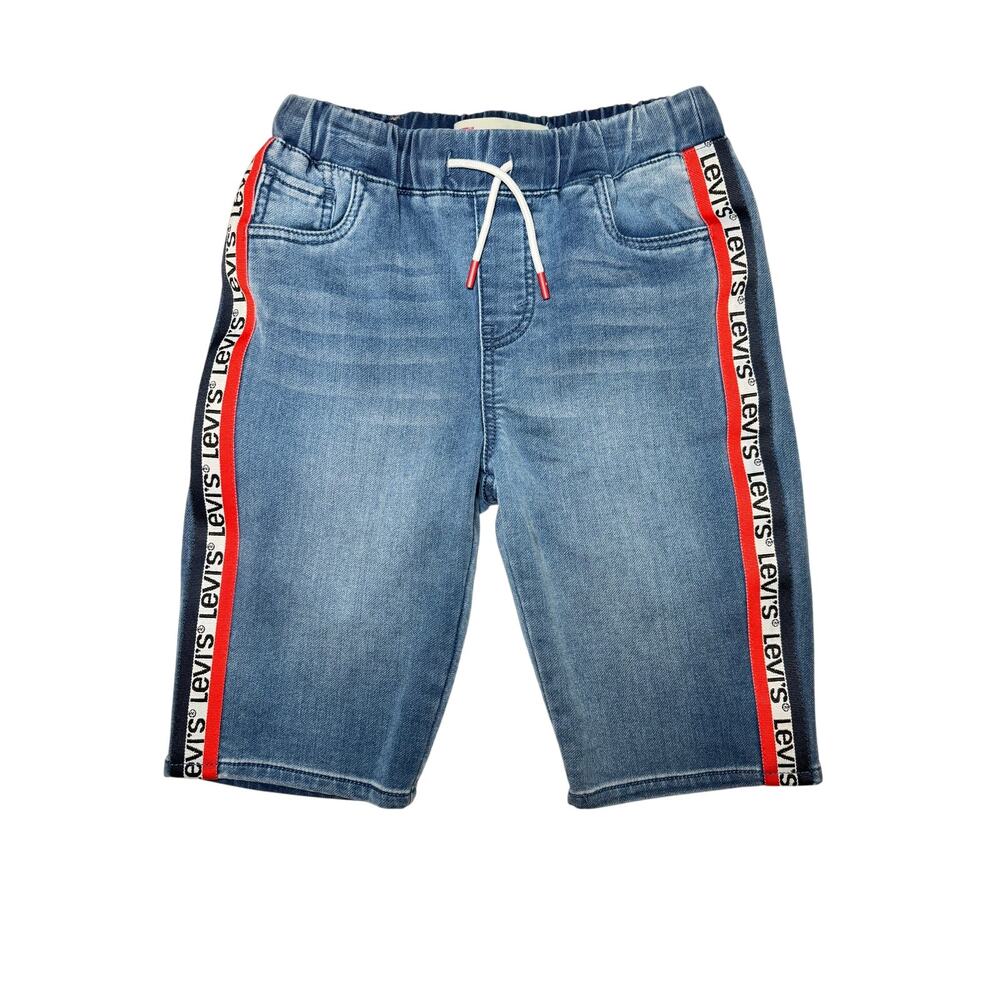 Levi's Big Boys' Stretch Logo-Tape Denim Jean Shorts, Blue, Size L